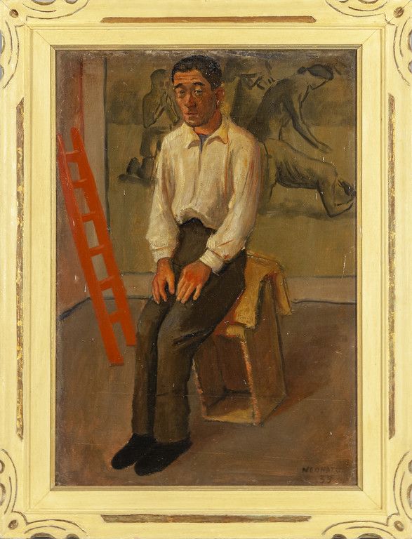 NEONATO NICOLA NEONATO NICOLA (1912-2006) 
Nello studio
olio su cartone cm.46x66&hellip;