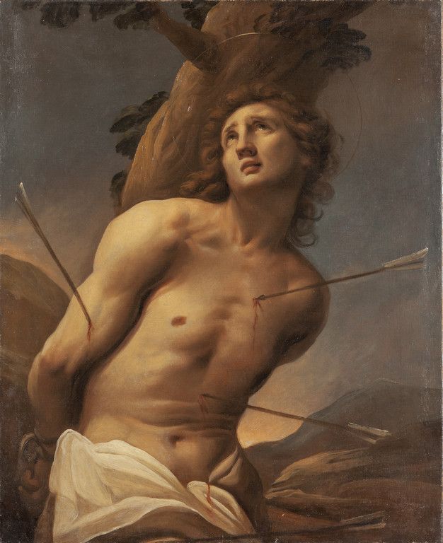 Scuola italiana "San Sebastiano" olio 意大利学校 "圣-塞巴斯蒂安 "油画
cm. 88x110