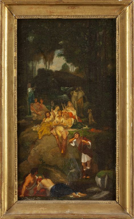 Scuola veneta sec.XVIII "Il Parnaso" olio 威尼斯学校18世纪的 "帕纳索斯 "油画
厘米。34x60