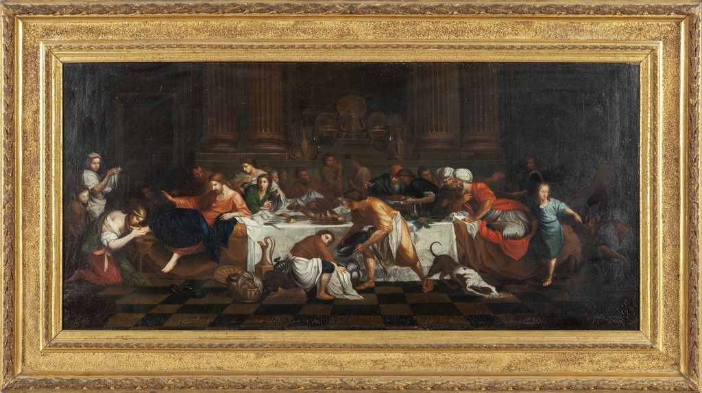Scuola emiliana sec.XVII "La lavanda dei piedi" XVIIe siècle école émilienne "Le&hellip;