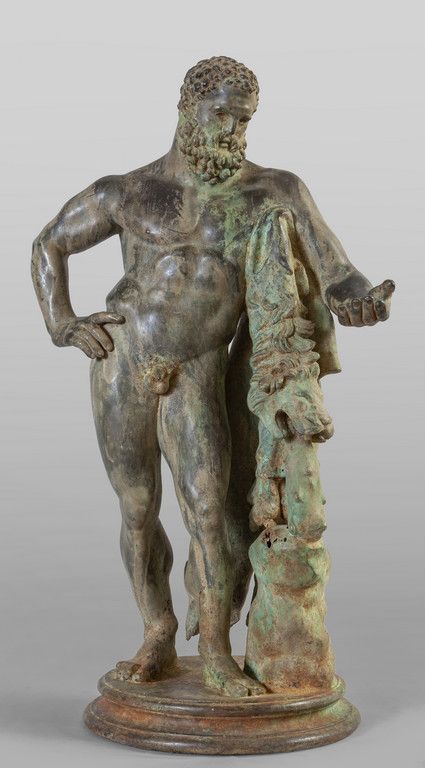 Ercole, scultura in bronzo, sec.XIX 海格力斯，青铜雕塑，19世纪
h.Cm.68