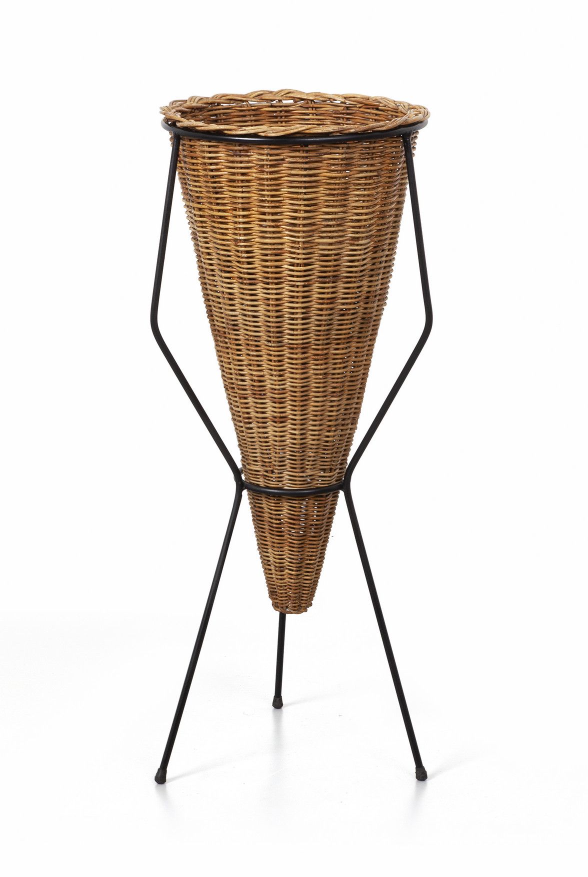 VASO Ein Vasenhalter aus den 1950er Jahren. 
Lackierter Stahlstab. 
Höhe cm 75 D&hellip;