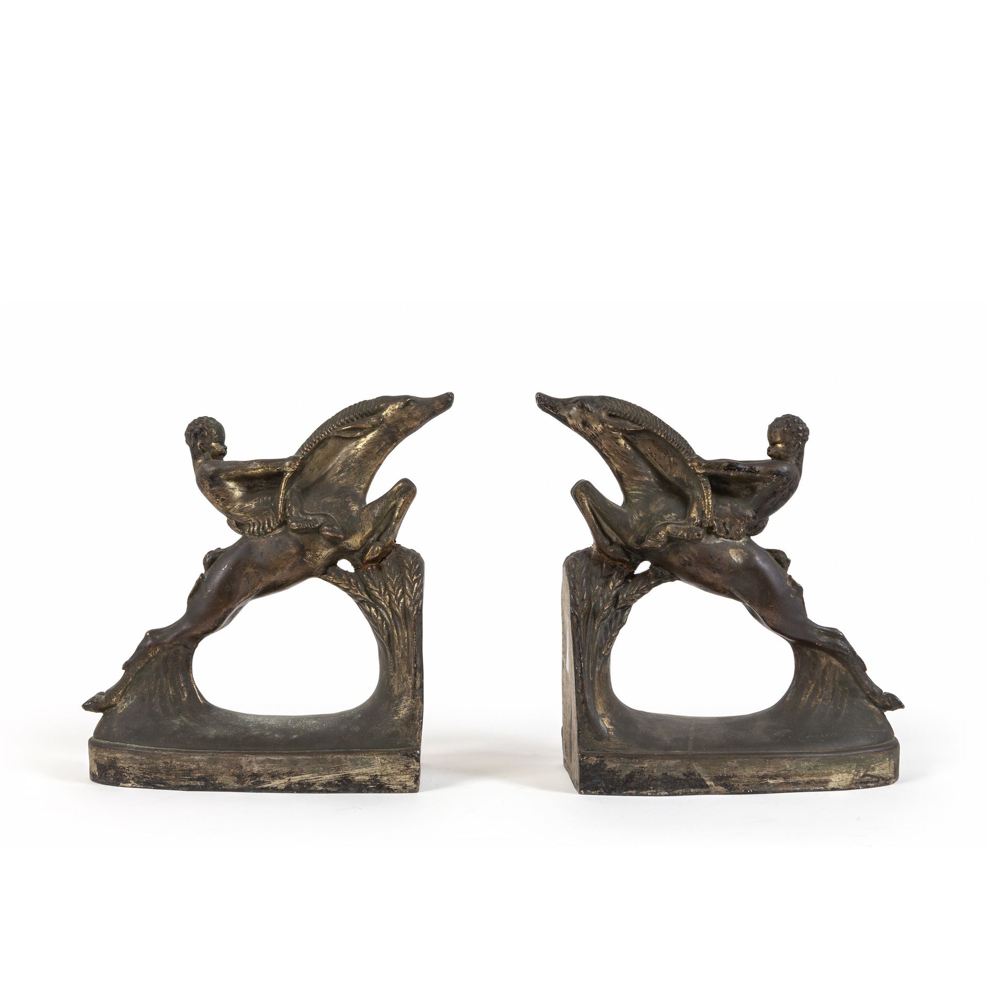 Cacciapuoti Guido GUIDO cacciapuoti
Two bookends from the 1930s. 
Glazed and gil&hellip;