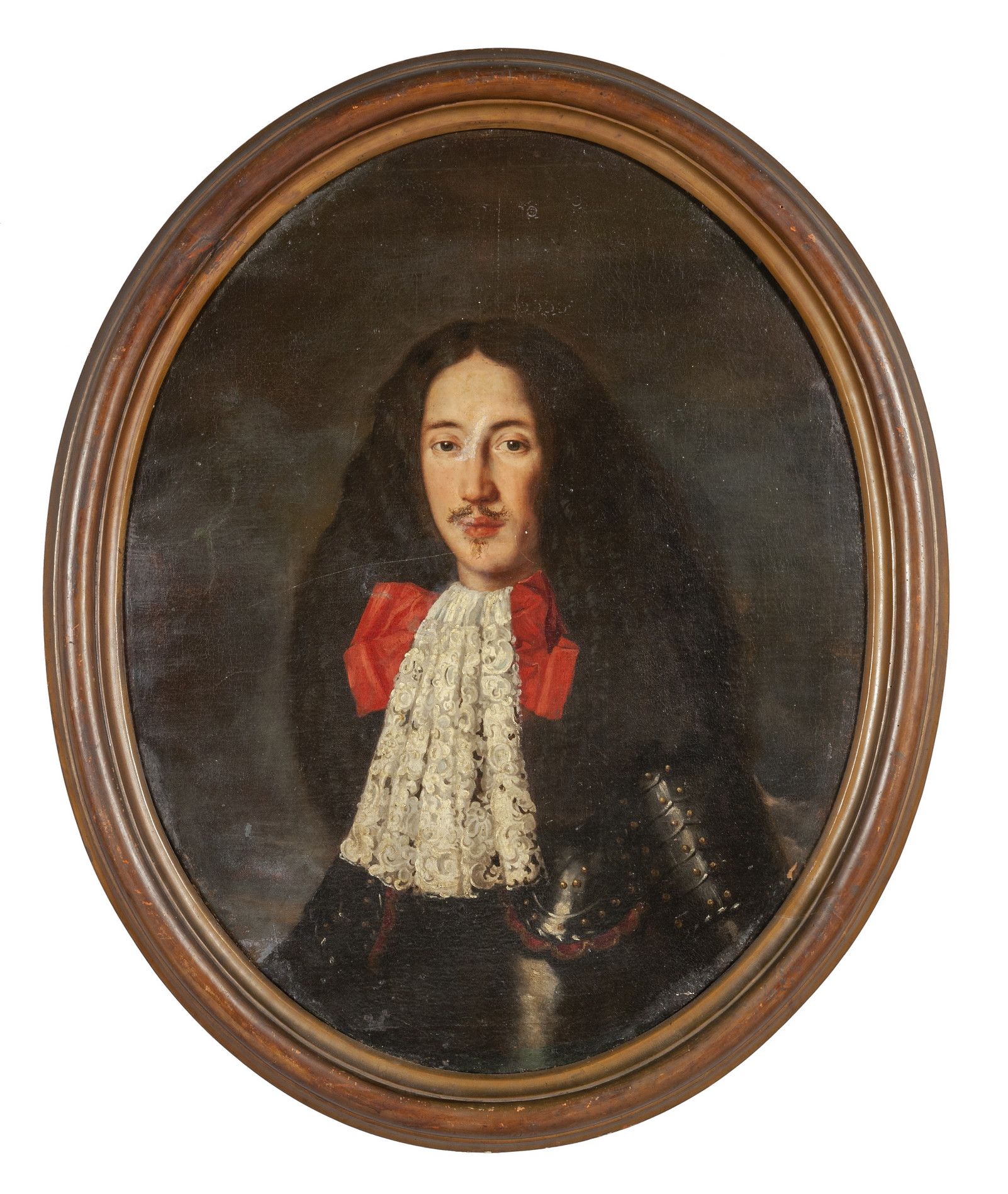 CARLO CERESA (1609-1679) CARLO CERESA (1609-1679)
 《戴白色蕾丝围巾的绅士肖像》 椭圆形油画
cm. 72x9&hellip;