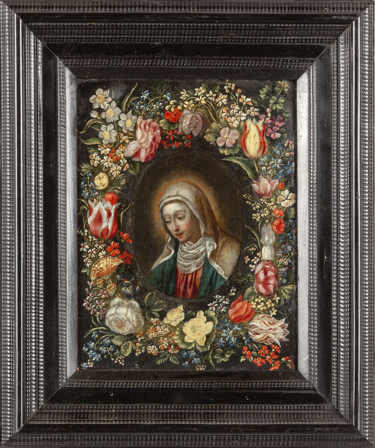 Scuola fiamminga sec. XVII "Madonna circondata da 佛兰德学校 17世纪 "被花包围的圣母" 铜板油画
17x2&hellip;
