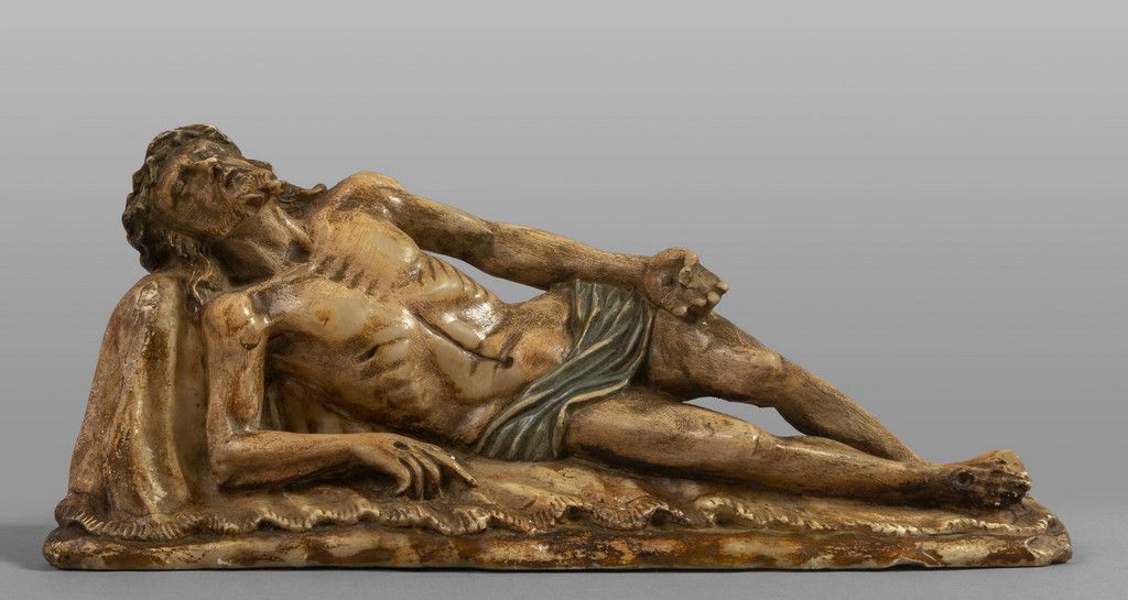 Cristo deposto, scultura in alabastro Abgesetzter Christus, polychrome Alabaster&hellip;