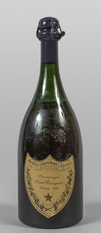 Dom Perignon 1955, bottiglia di champagne Dom Perignon 1955, botella de champán