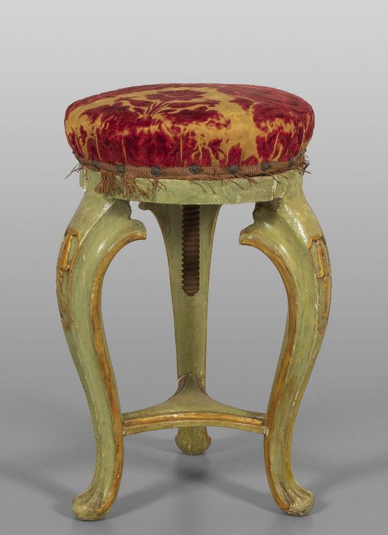 MOBILE Louis XIV Hocker aus geschnitztem, vergoldetem und lackiertem Holz des 19&hellip;