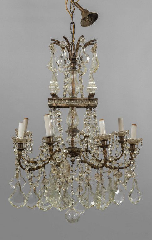 OGGETTISTICA Metal and crystal eight-light chandelier
diam.Cm.70xh.95