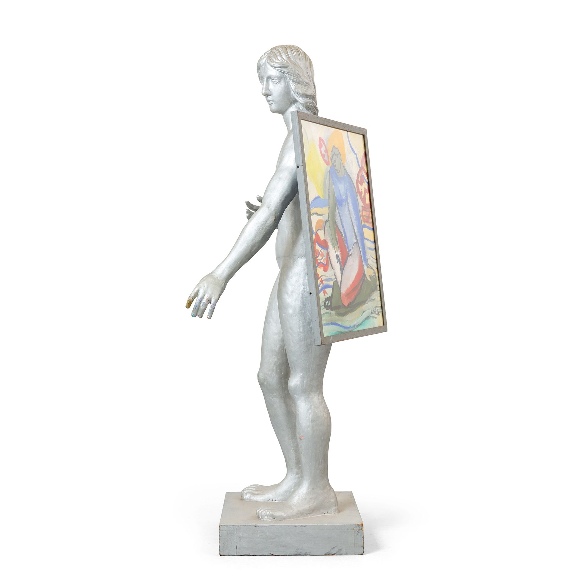 CHIA SANDRO SANDRO CHIA (1946-) 
Sans titre 
statue en bois peinte en argent 179&hellip;