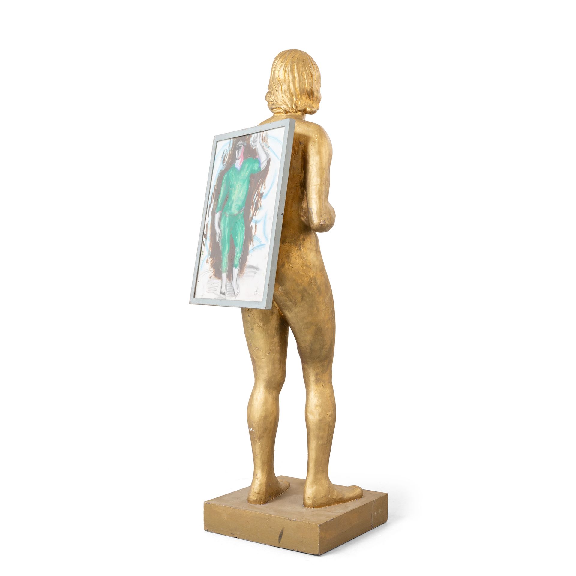 CHIA SANDRO SANDRO CHIA (1946-) 
Sans titre
statue en bois peinte en or 179x60x5&hellip;