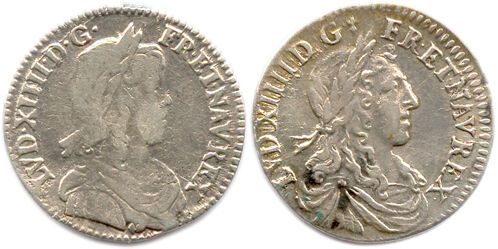 Null LOUIS XIV
Lotto di due monete d'argento: Douzième d'écu mèche longue 1653 A&hellip;
