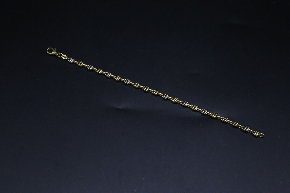 Null Bracelet en deux tons d'or (750) à maillons simples ou doubles dans le goût&hellip;