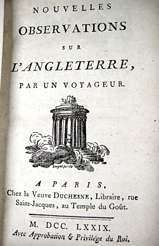 Null * 38.[COYER (Gabriel).对英格兰的新观察。巴黎，Veuve Duchesne，1779。12英寸，366页，[1]页，大理石花纹黄&hellip;