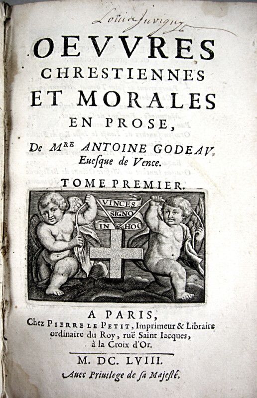 Null * 62.GODEAU (Antoine).散文诗集和道德诗集。巴黎P. Le Petit, 1658年。In-8, [1] f., 512 p., &hellip;