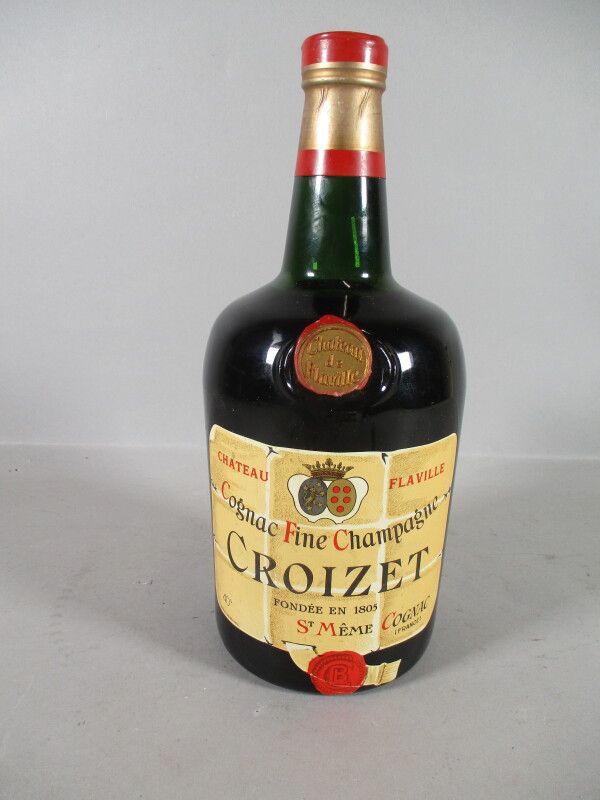 Null 1 blle CROIZET (cachet en cire Château de Flaville) Cognac Fine Champagne 4&hellip;