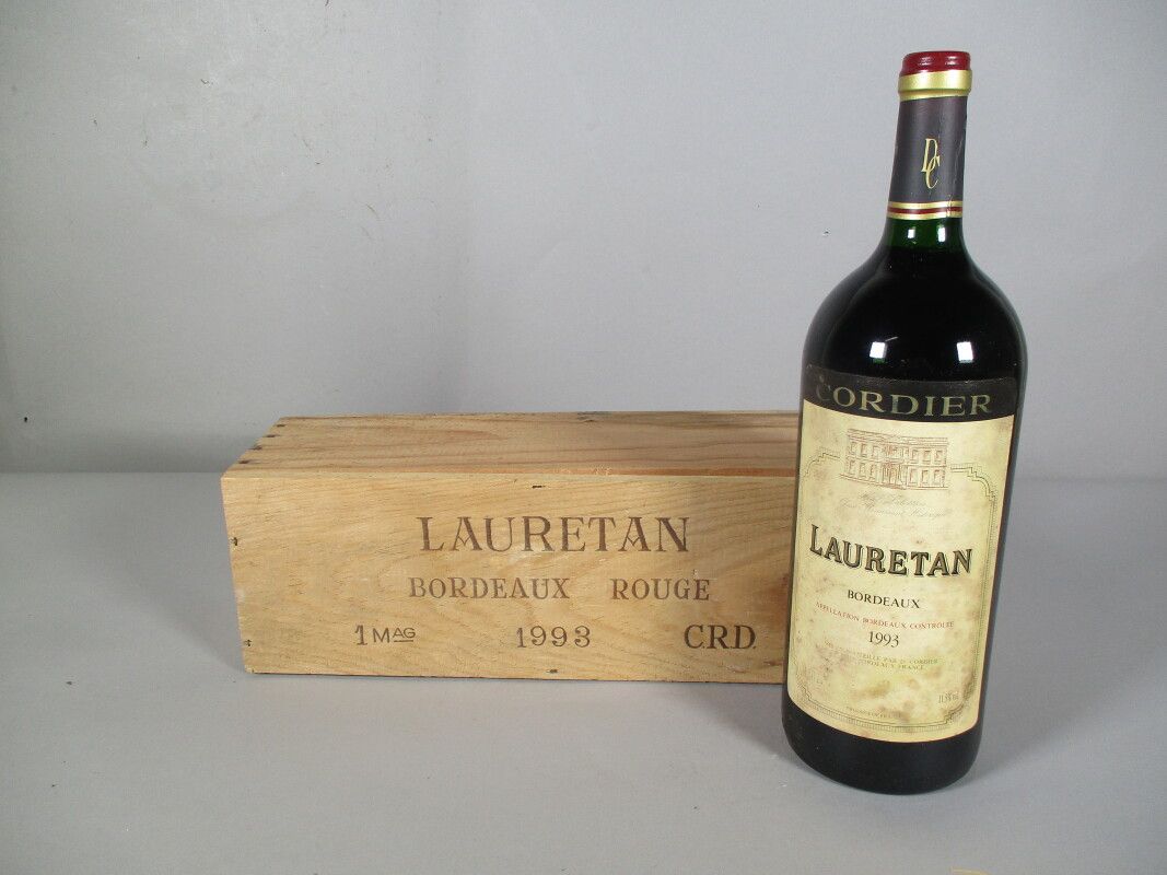 Null 1 mag LAURETAN Bordeaux 1993- bas goulot, étiquette sale