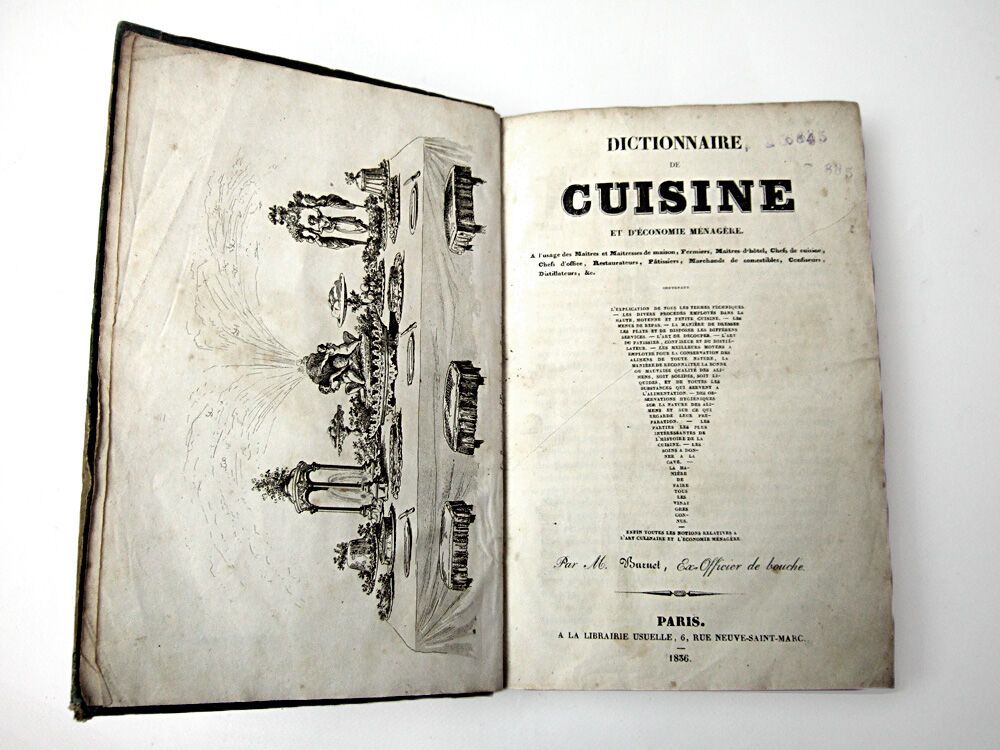 Null 32. BURNET. Dictionnaire de cuisine et d'économie ménagère à l'usage des ma&hellip;