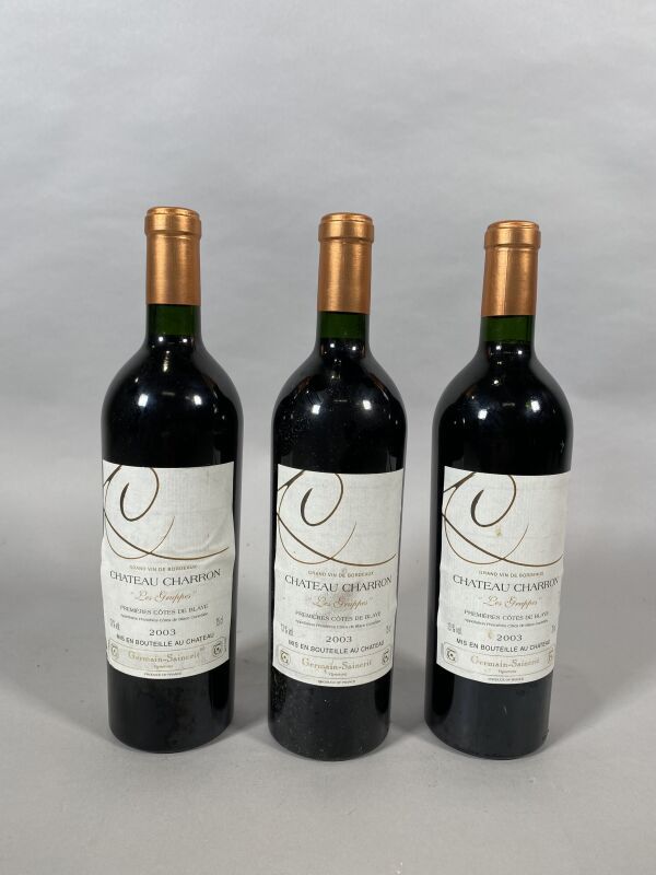 Null 3 bottiglie Ch. Charron Premières Côtes de Blaye 2003