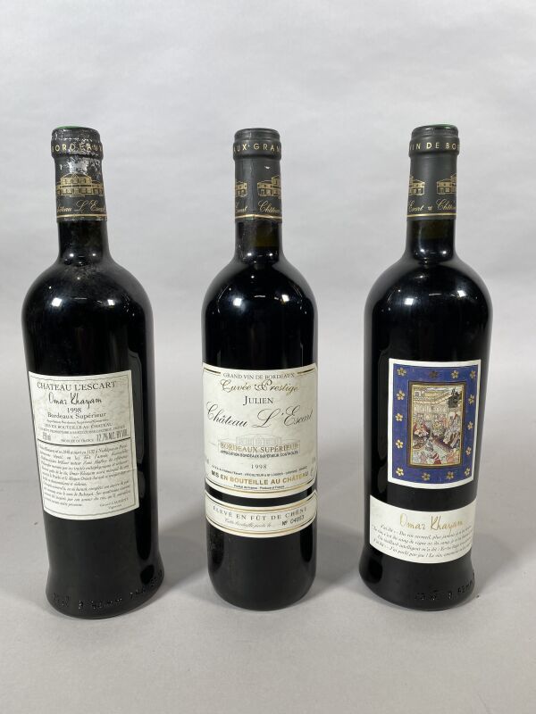 Null 6瓶L'Escart Bordeaux supérieur 1998（2瓶Julien酒和4瓶Omar Kahyan酒）。