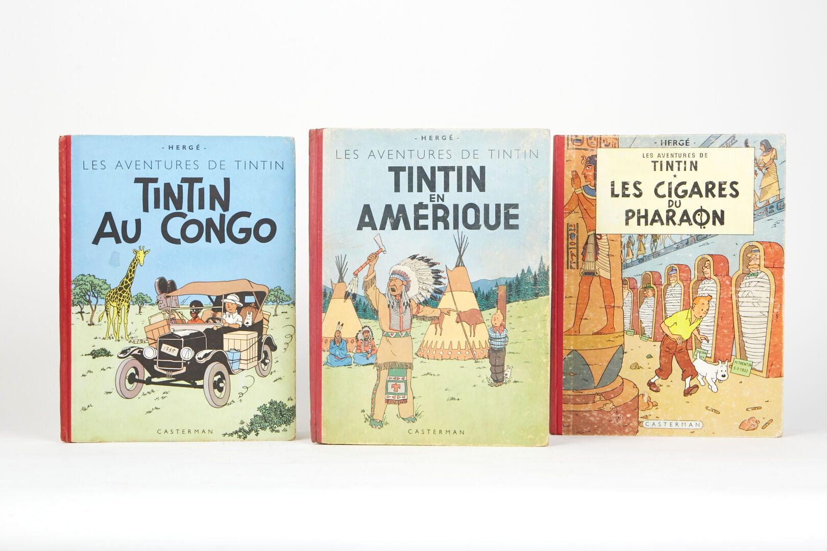 Null 3本有深蓝色封底的相册： 
在刚果，在美国，法老的雪茄 
(描述和状况见照片)

Hergé/Tintinimaginatio 2023年