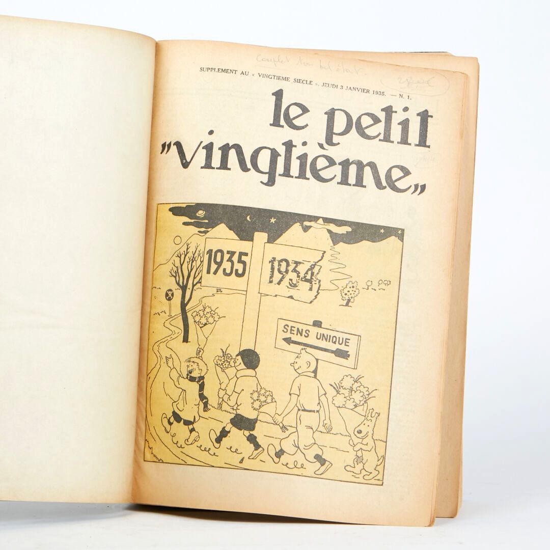 Null Le petit Vingtième, year 1934. 
Complete in soft amateur binding.

Hergé/Ti&hellip;