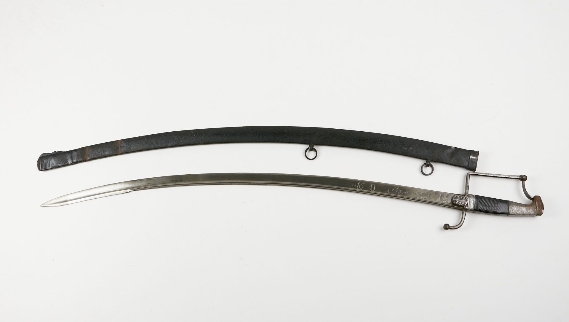 Null Cavalry officer's saber. 
Checkered ebony handle (crack). Iron mounting, Ge&hellip;