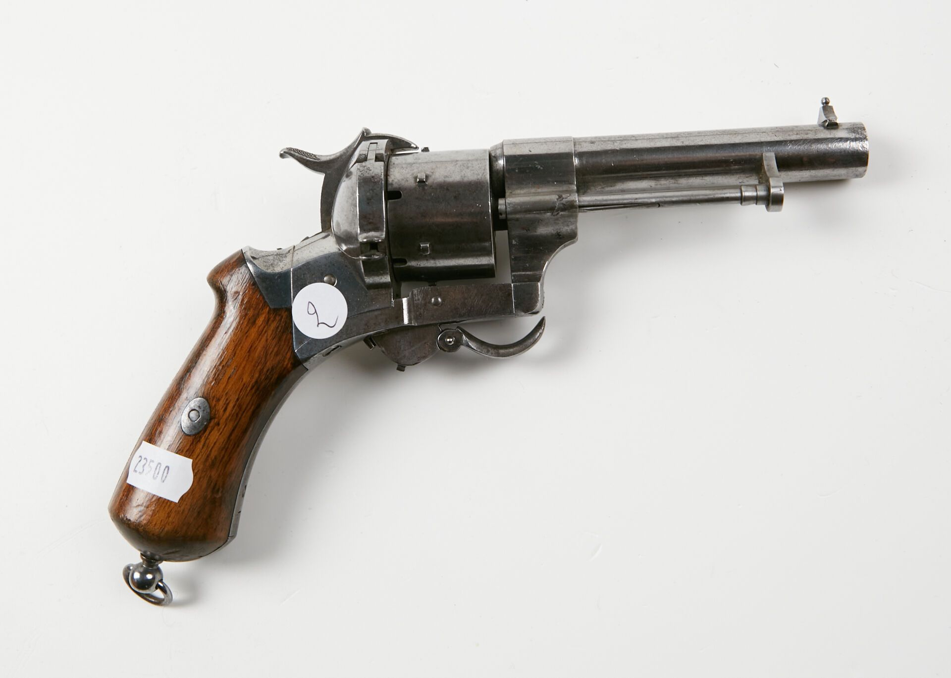 Null Lefaucheux pinfire revolver, six-shot, 9 mm caliber, double action. 
Round &hellip;
