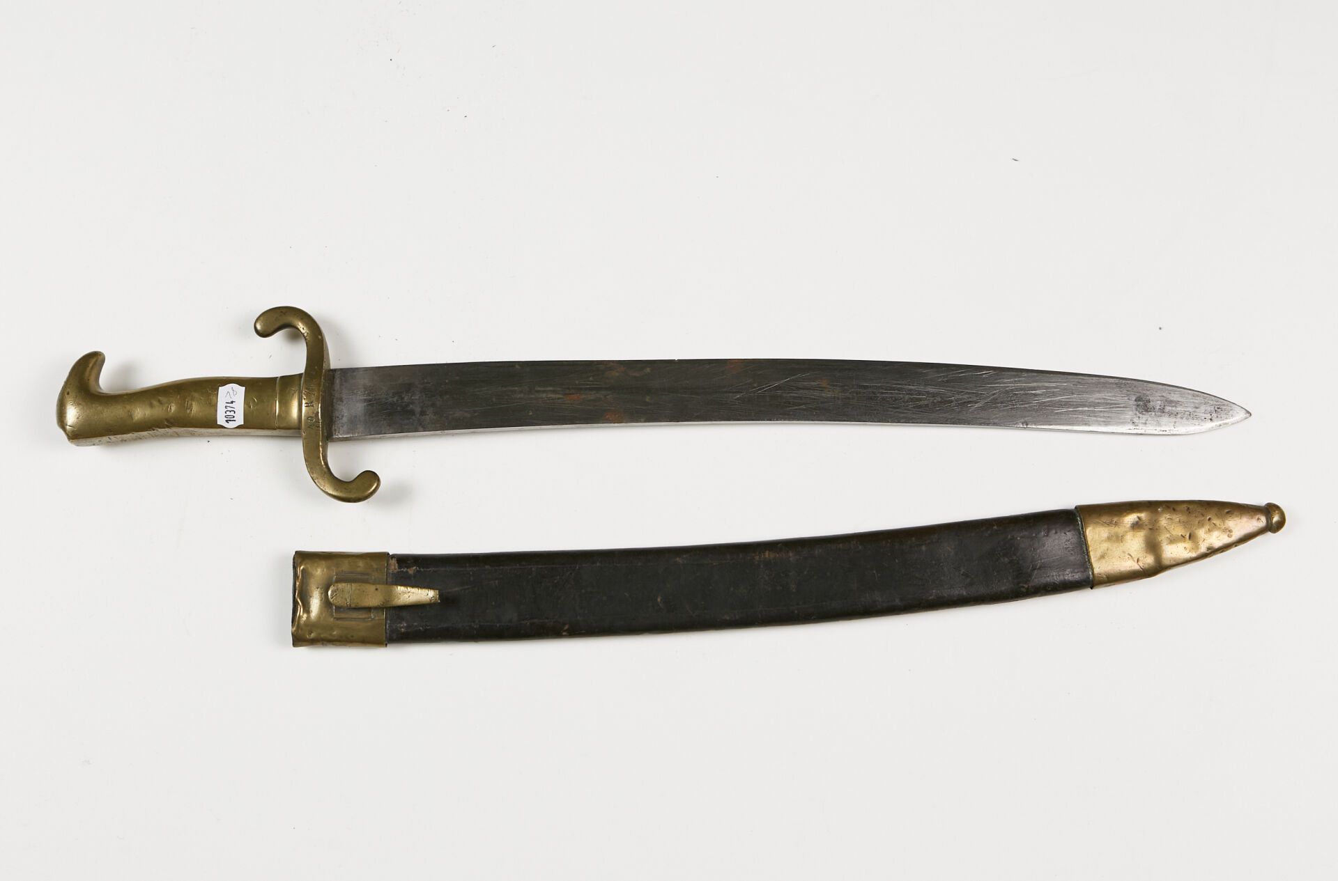 Null GERMANY
Prussian Glaive "Faschinenmesser" model 1864. 
Brass handle. Leathe&hellip;