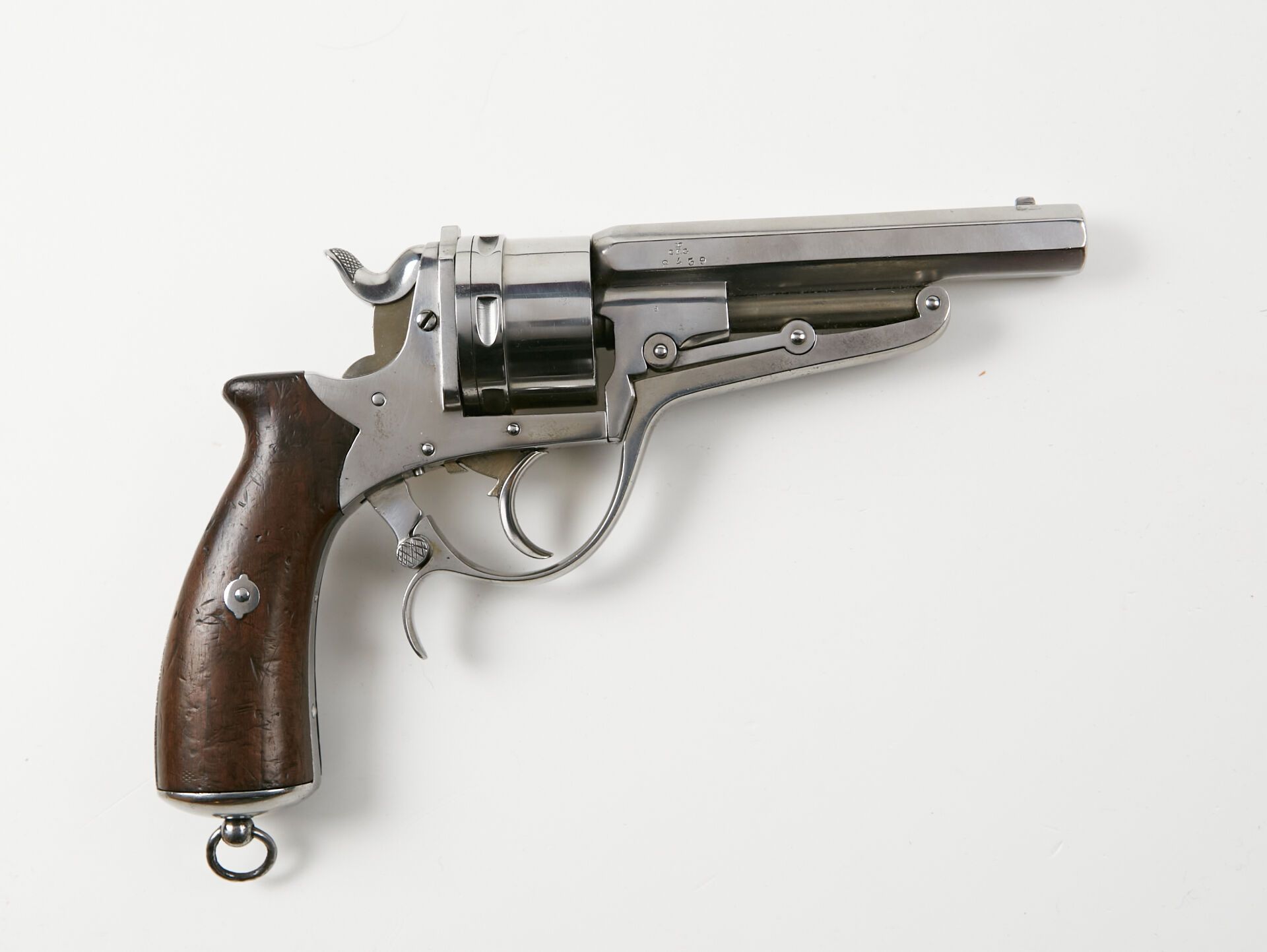 Null Galand revolver, six-shot, 11 mm caliber, double action.
Fluted barrel stam&hellip;