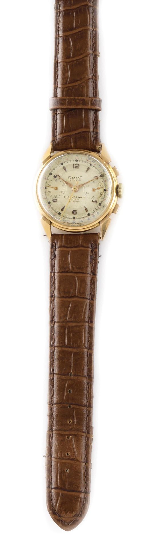 Null DREFFA Circa 1960. Orologio da polso da uomo in oro rosa 750/1000, cassa ro&hellip;