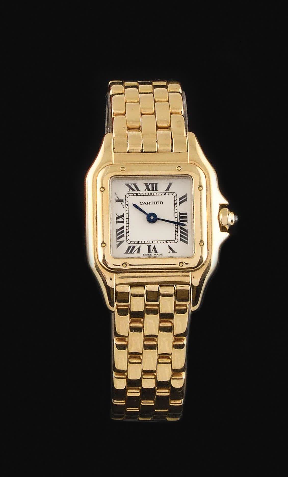 Null CARTIER Panther model About 1980. Ladies' wristwatch in 750/1000 yellow gol&hellip;