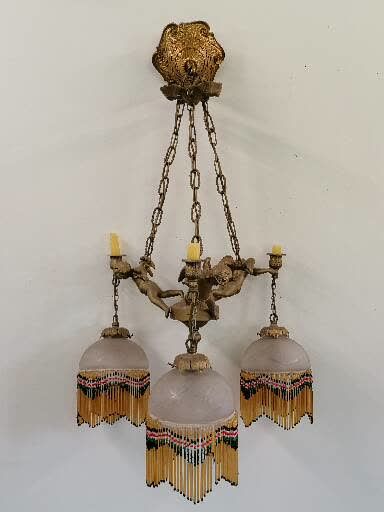 Null RAYO 

En bronce decorado con tres querubines

Siglo XX buen estado 

H.75 &hellip;
