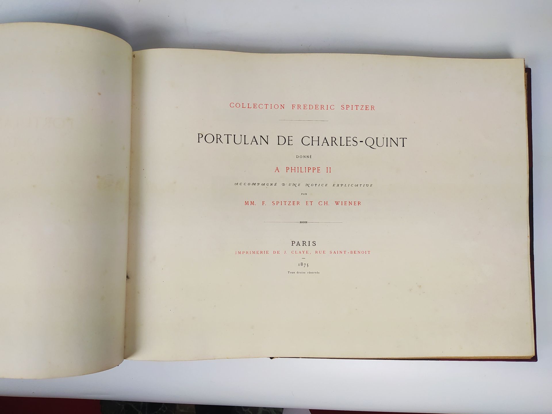 Null 弗雷德里克-斯皮泽尔（1815-1890）和查尔斯-维纳（1851-1913）。

查理五世送给腓力二世的波图兰

巴黎，1875年

对开本，包含1&hellip;