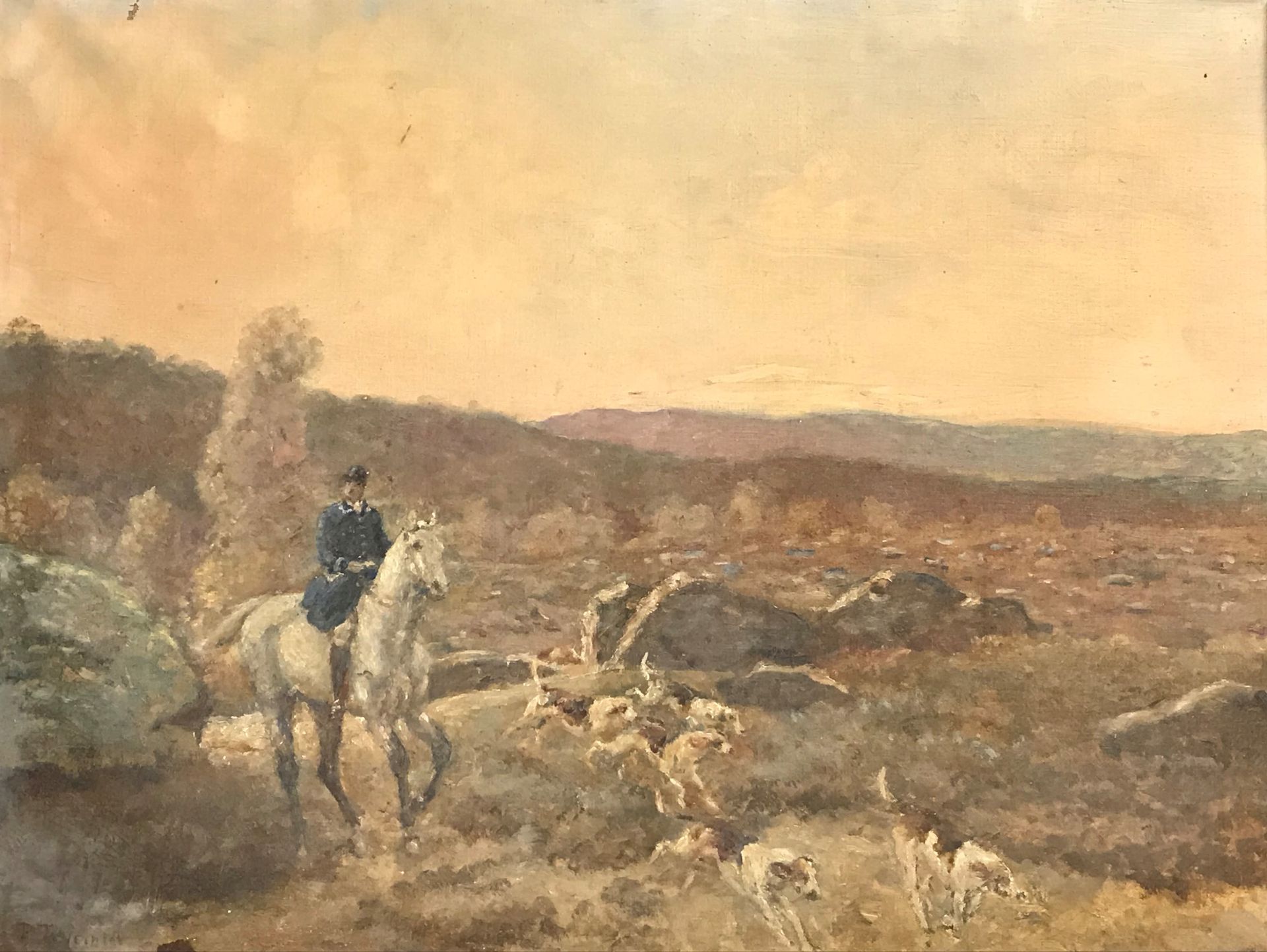 Paul TAVERNIER (1852-1943) 保罗-塔维尔尼耶(1852-1943)

用猎犬打猎

布面油画

左下方有签名

52 x 66,5 c&hellip;