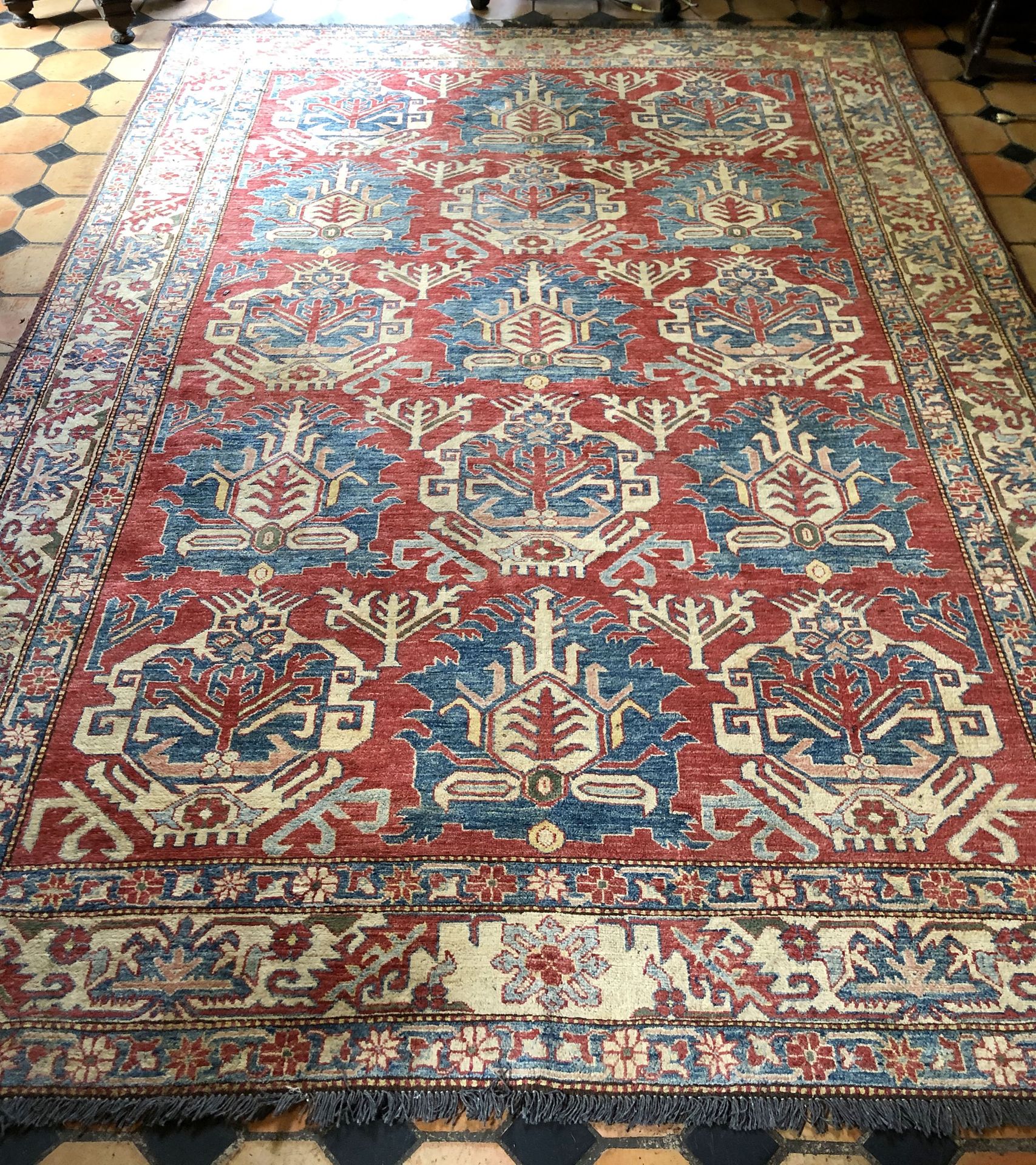 Null CAUCASE Kazak carpet in polychrome wool 310 x 220 cm