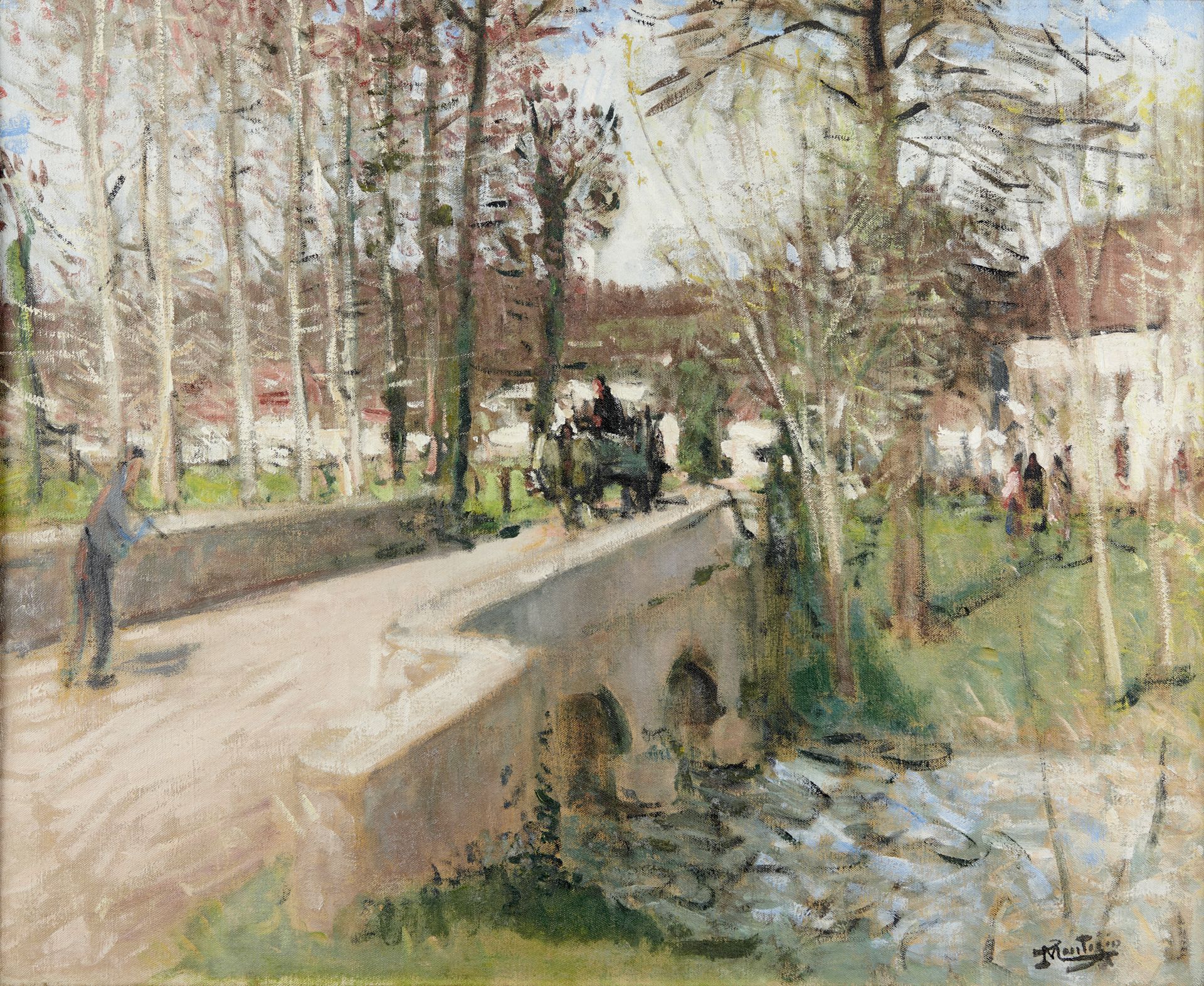 Null PIERRE EUGÈNE MONTEZIN (1874-1946) Pont des Osmaux près de Dreux Huile sur &hellip;