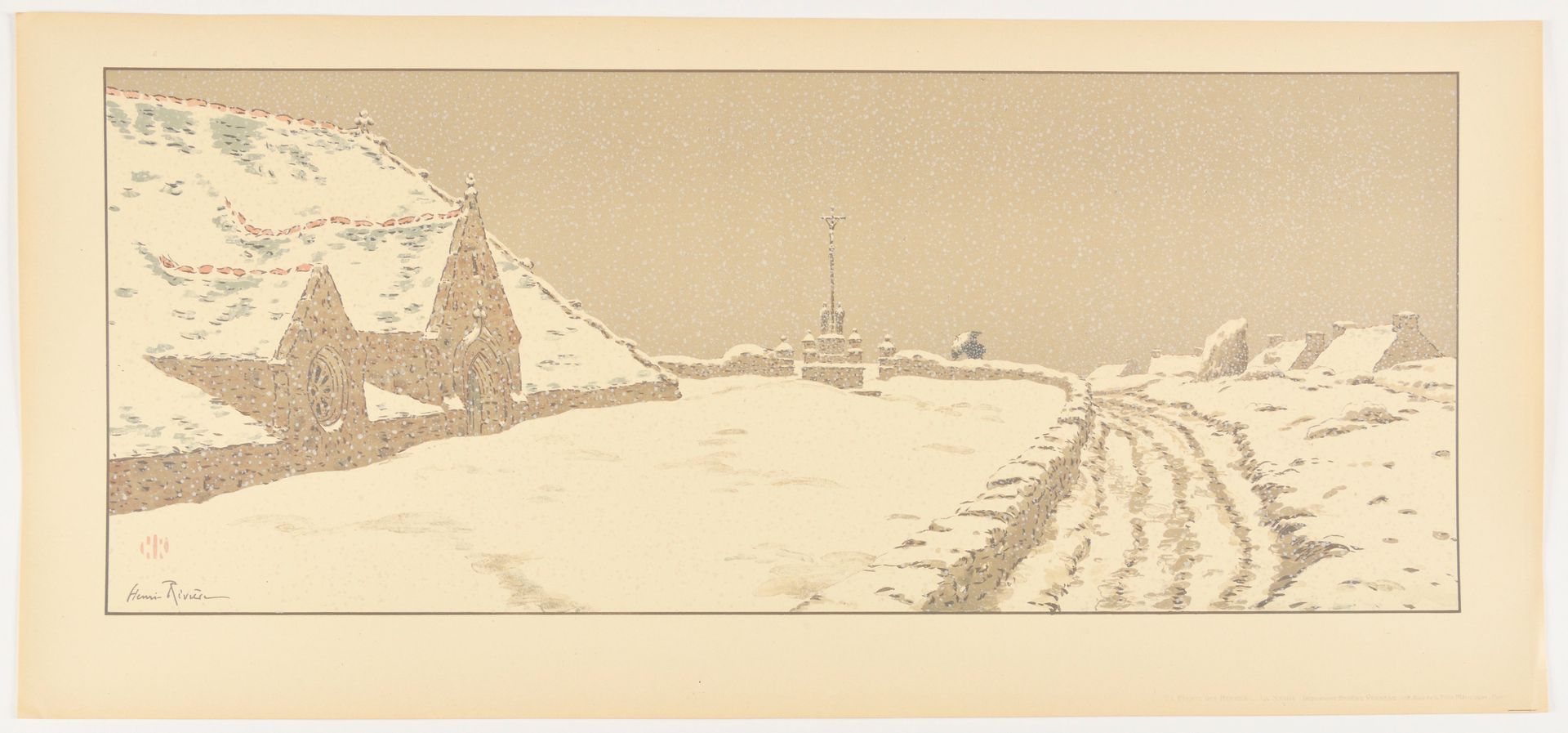 Null HENRI RIVIERE (1864-1951) La Neige, 1902 Plate #14 (of 16) from the series &hellip;
