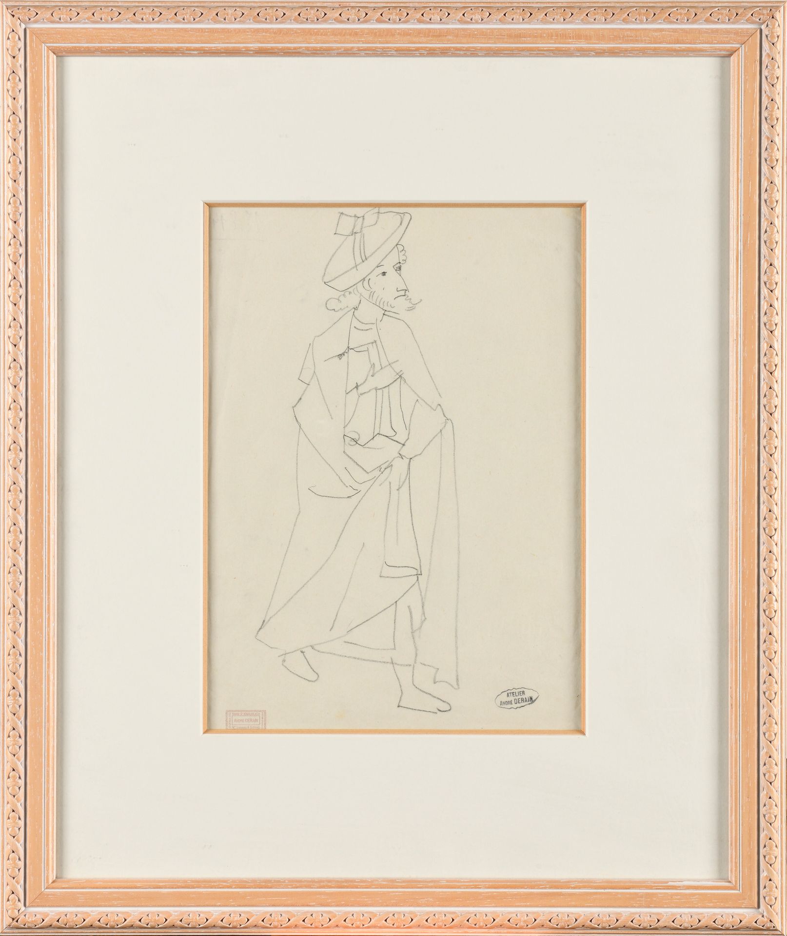 Null ANDRÉ DERAIN (1880-1954) 身着长袍和帽子的站立人物，盖有 "ATELIER ANDRÉ DERAIN"（右下方，Lugt 66&hellip;