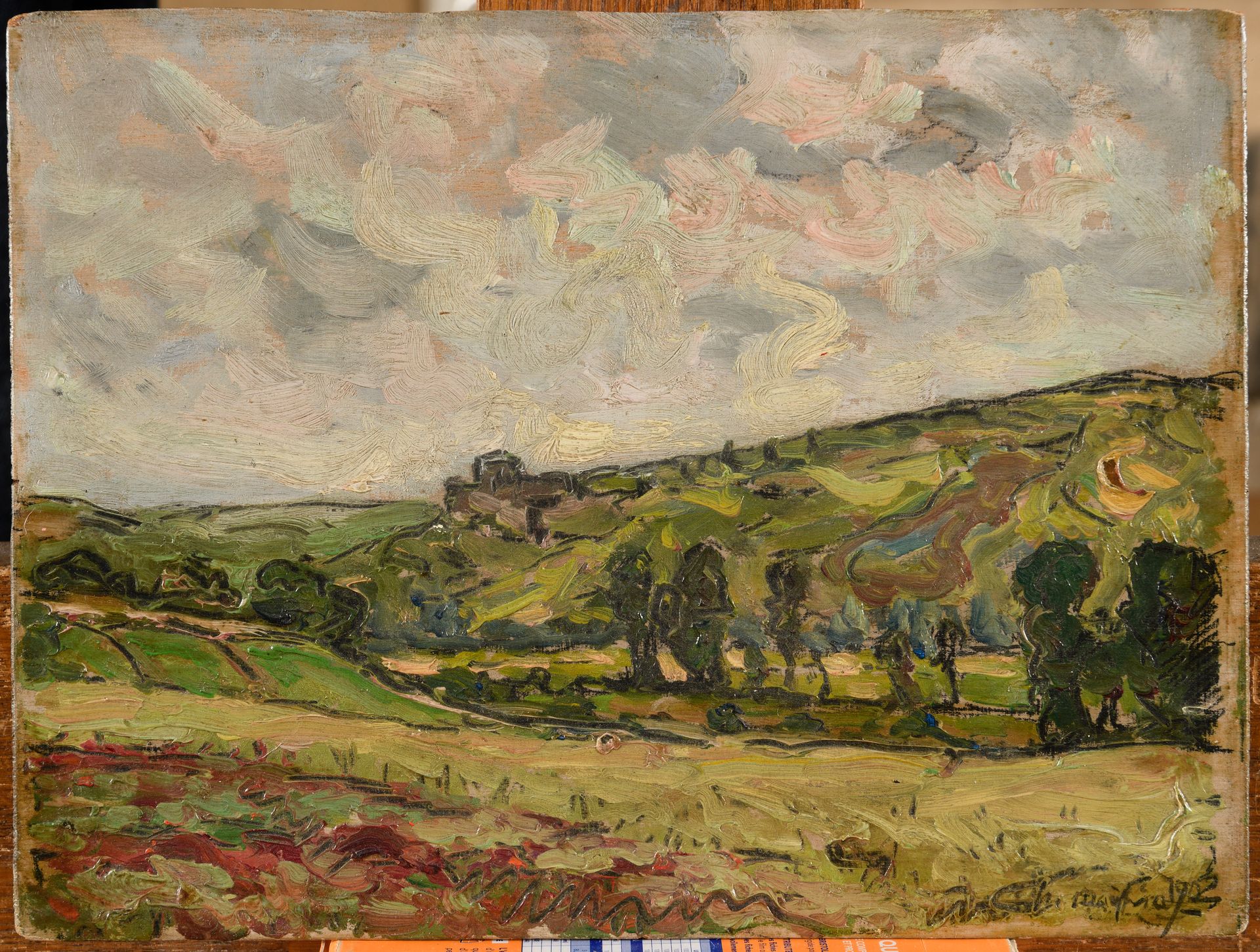 Null 
马克西姆-莫夫拉(1861-1918)

莱斯-安德烈的景色，远处的盖拉德城堡

板上油彩

右下方有签名

18 x 24厘米


卡罗琳-杜兰-&hellip;