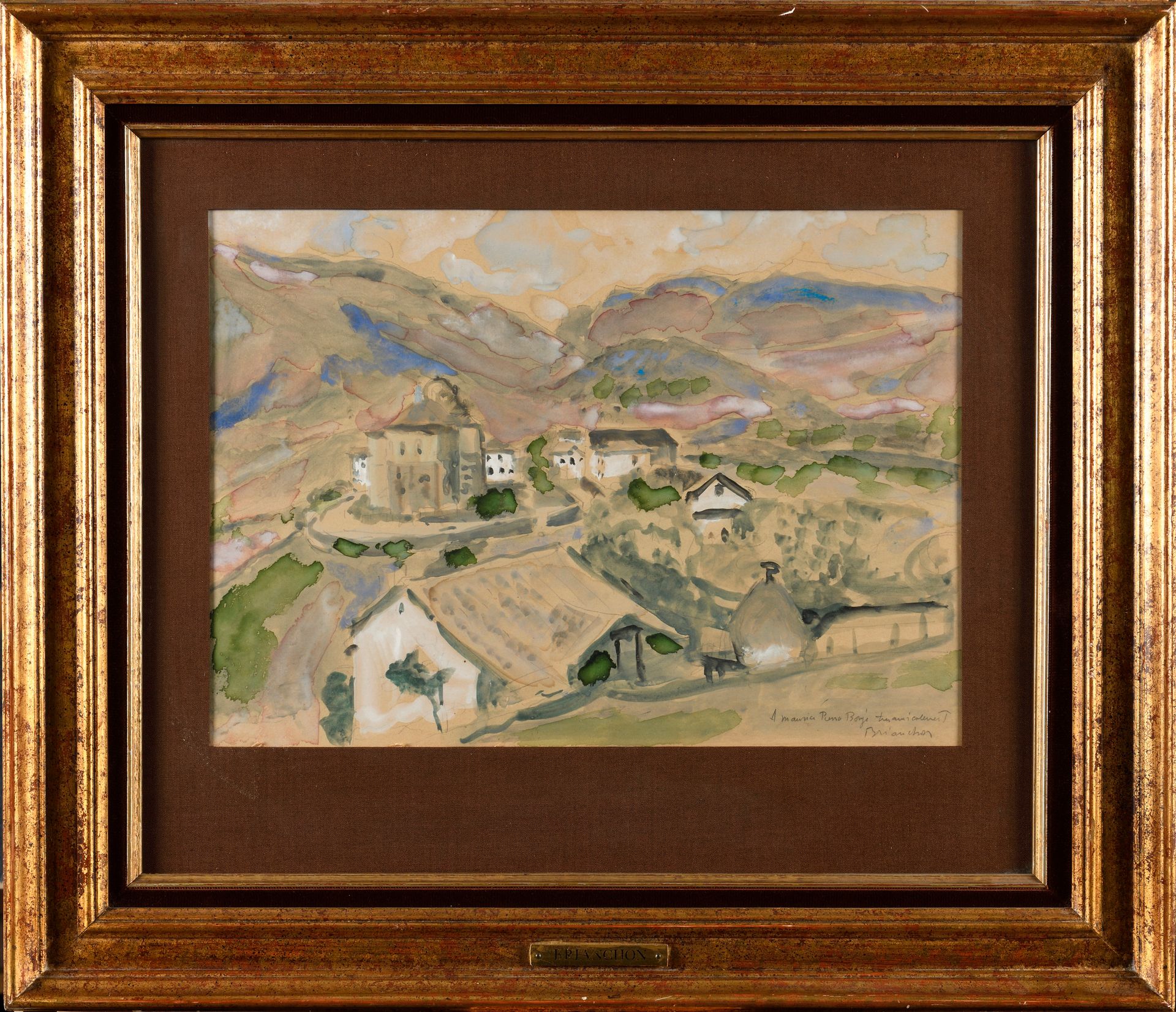 Null MAURICE BRIANCHON (1899-1979) 风景画 纸上水彩画 有签名和右下角日期 26,5 x 37,5 cm