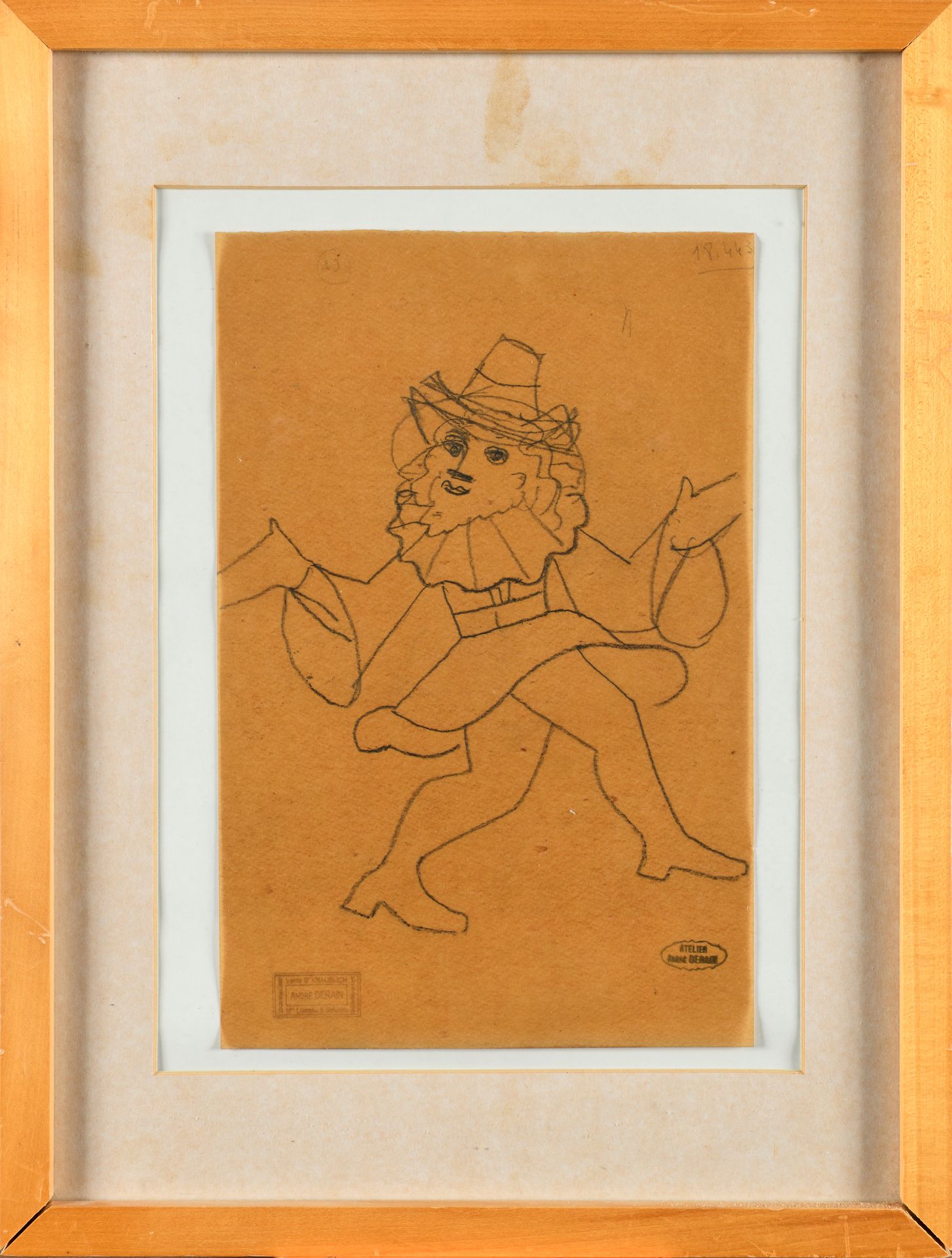 Null ANDRÉ DERAIN (1880-1954) Ballerina con gorgiera e cappello con i timbri "AT&hellip;