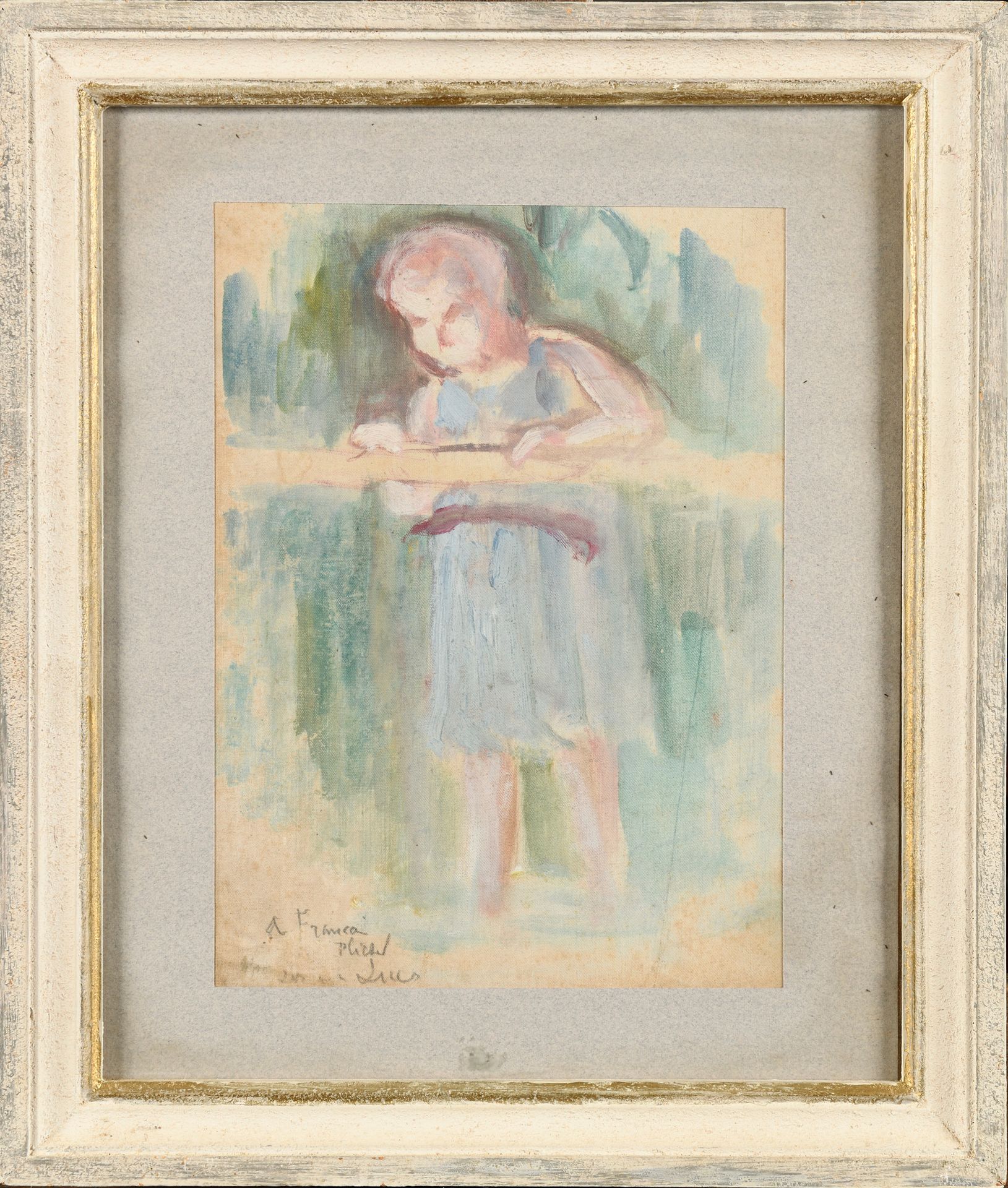Null Maximilien LUCE (1858-1941) Enfant à la barre Aquarelle Signé en bas à gauc&hellip;