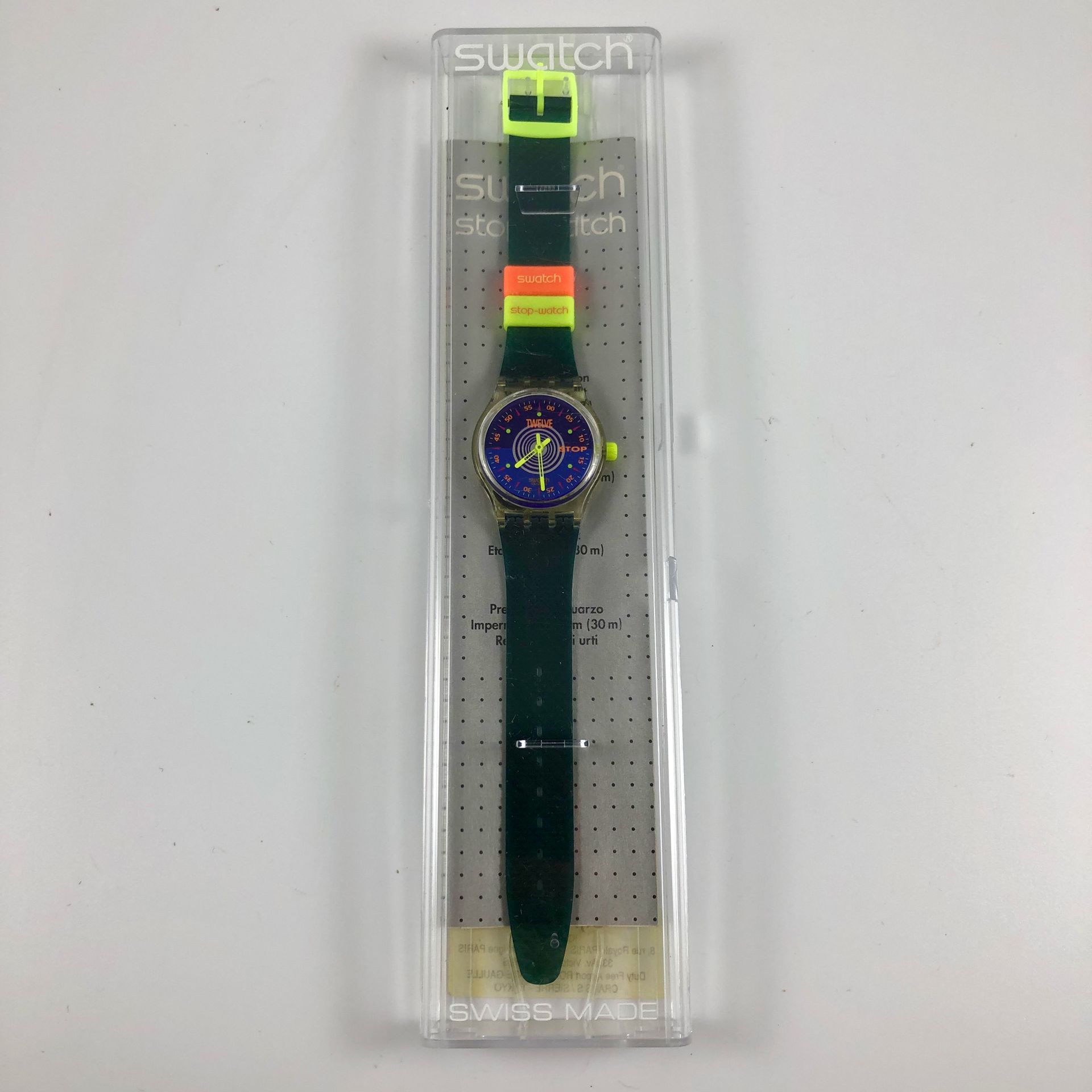 Null SWATCH

Vers 1993.

Réf: SSK101.

Montre bracelet type stop watch modèle "O&hellip;