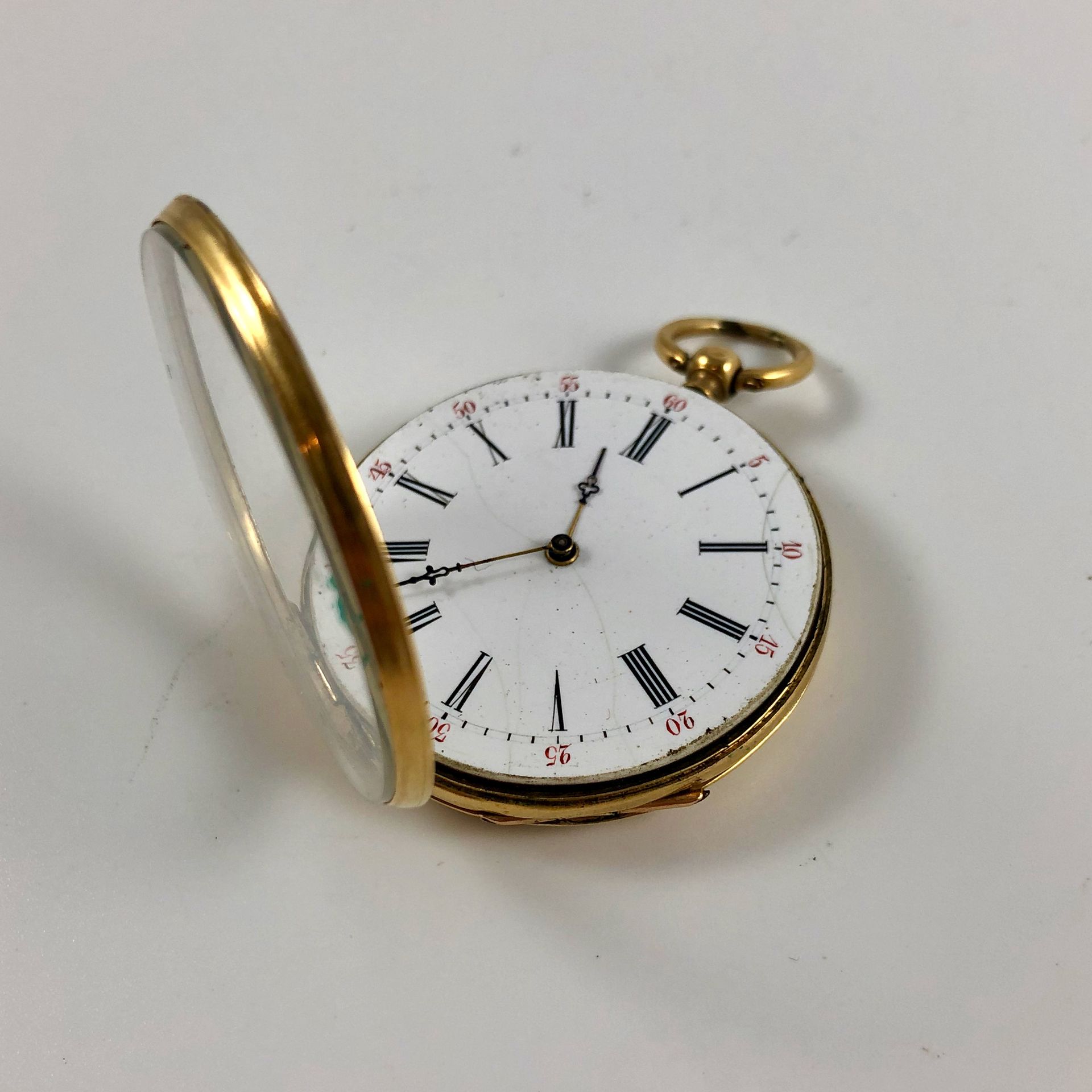 Null Reloj de bolsillo de oro 

Alrededor de 1880.

Caja de oro amarillo 750/100&hellip;