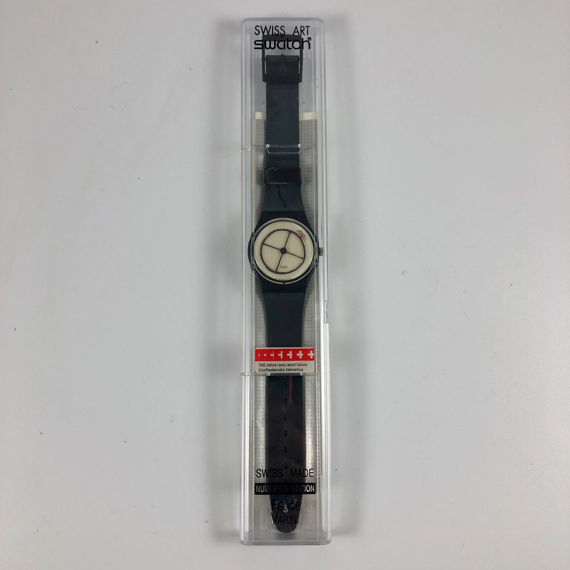 Null SWATCH

Ca. 1991.

Ref: GZ119.

Armbanduhrmodell "Rosso - 700 Jahre Schweiz&hellip;