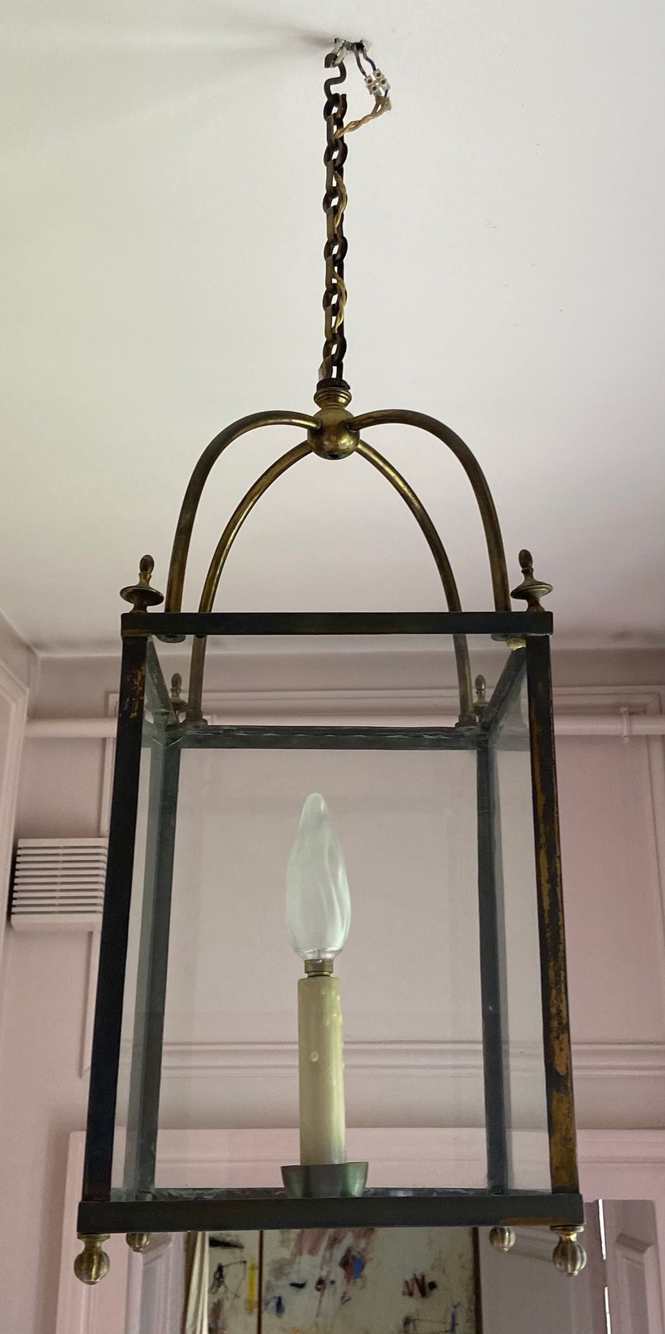 Null 四角形的黄铜单灯灯笼。高度：54厘米
