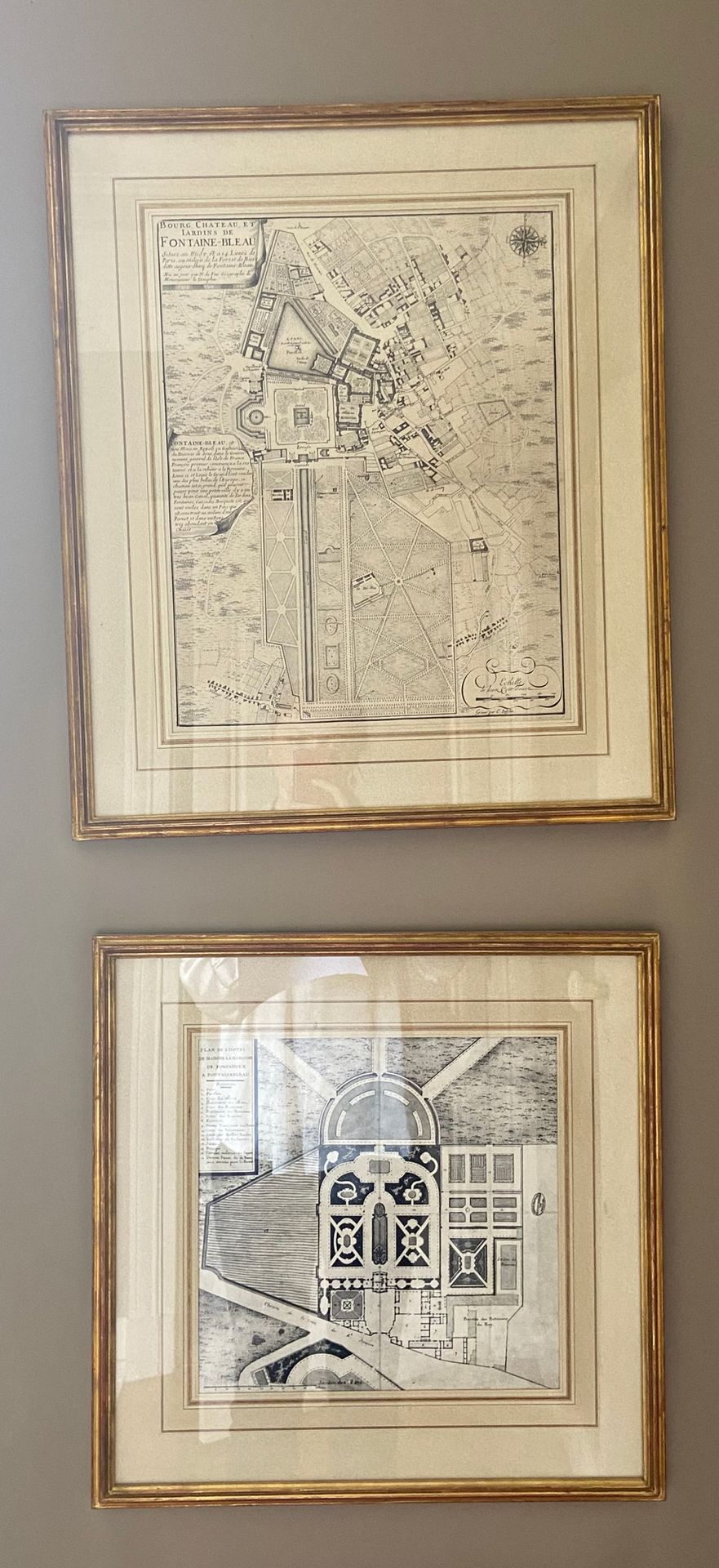 Null 两幅画 蓬巴杜冬宫和枫丹白露城堡的计划。 枫丹白露高：41，长：32.5厘米 赫米塔日高：28，长：29厘米