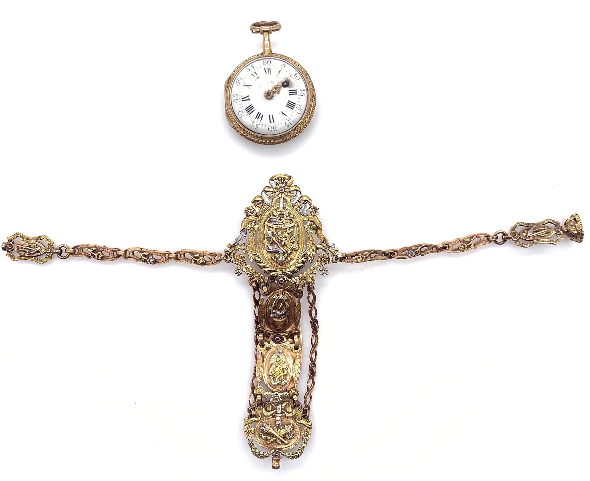 Null NECK WATCH decorated with a scene of animals with an amphora in the center.&hellip;