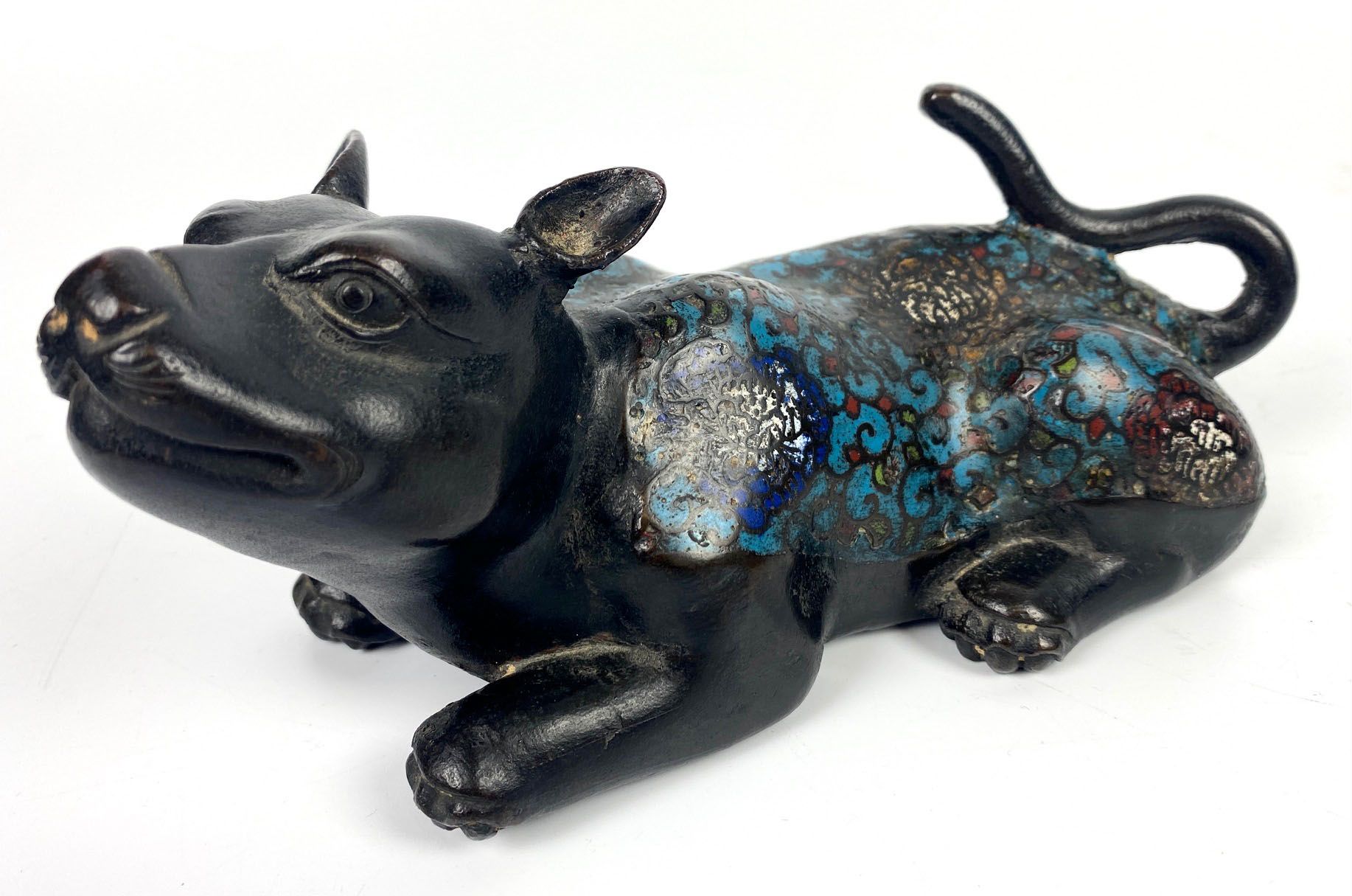 Null 日本 老鼠 景泰蓝青铜器 19世纪末 9×21厘米（缺一脚